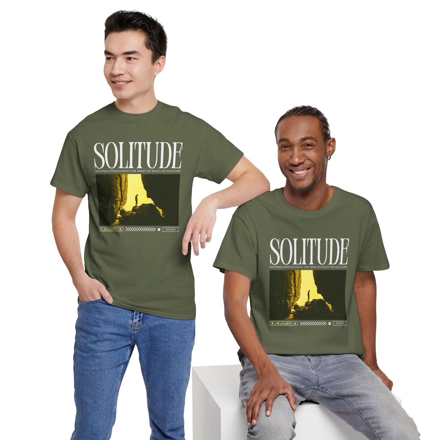 Solitude - Casual Unisex Heavy Cotton Tee Dark Colours