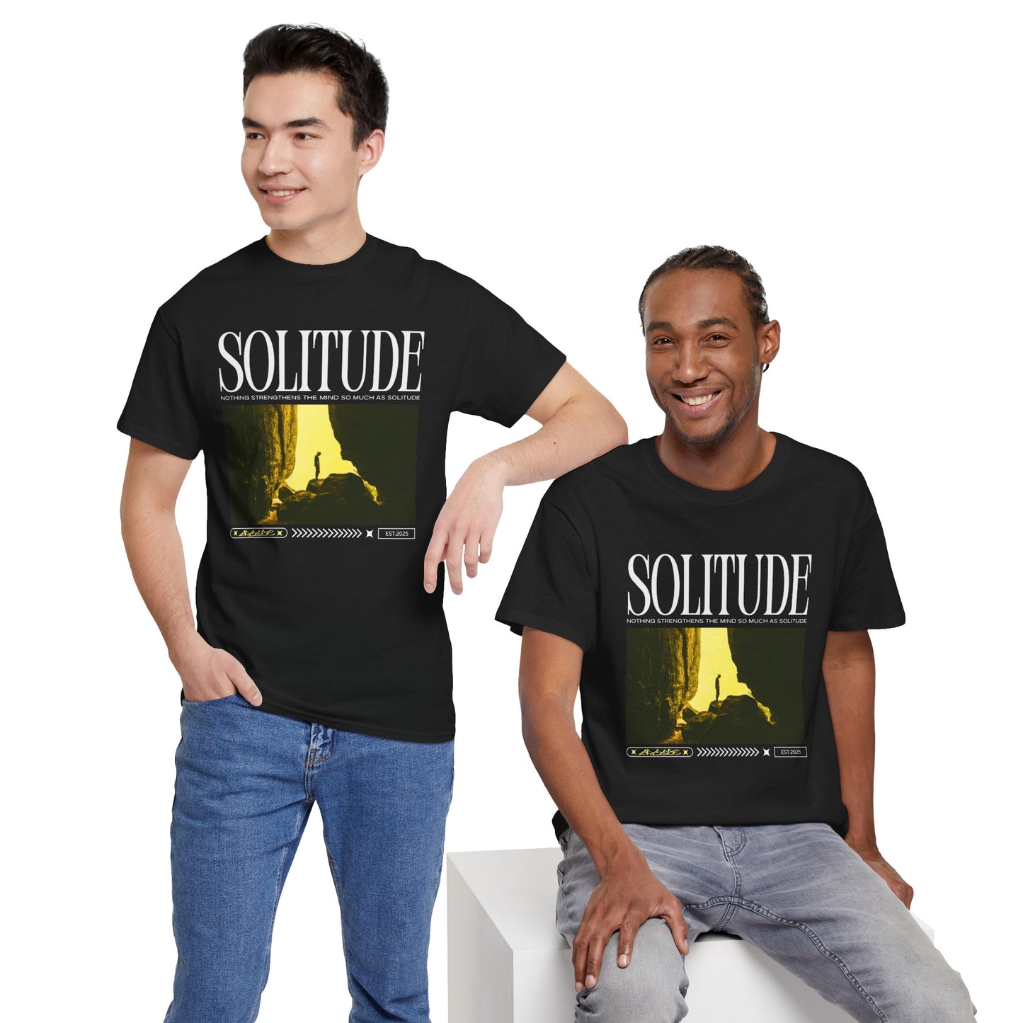Solitude - Casual Unisex Heavy Cotton Tee Dark Colours