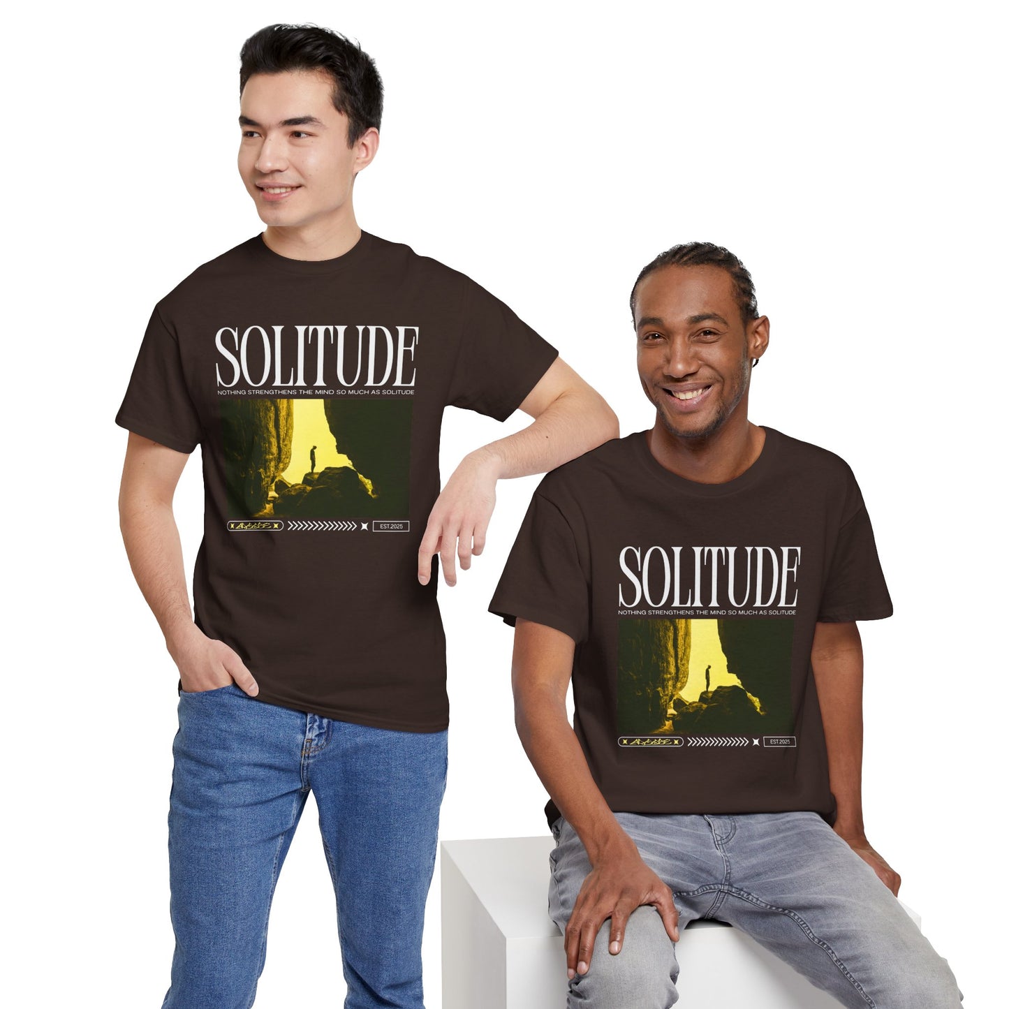 Solitude - Casual Unisex Heavy Cotton Tee Dark Colours