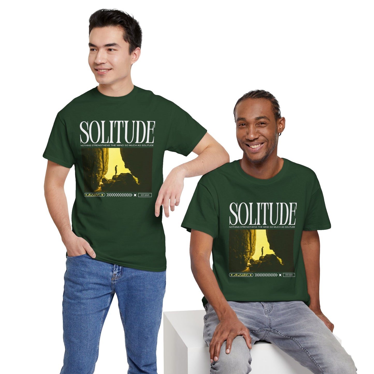 Solitude - Casual Unisex Heavy Cotton Tee Dark Colours