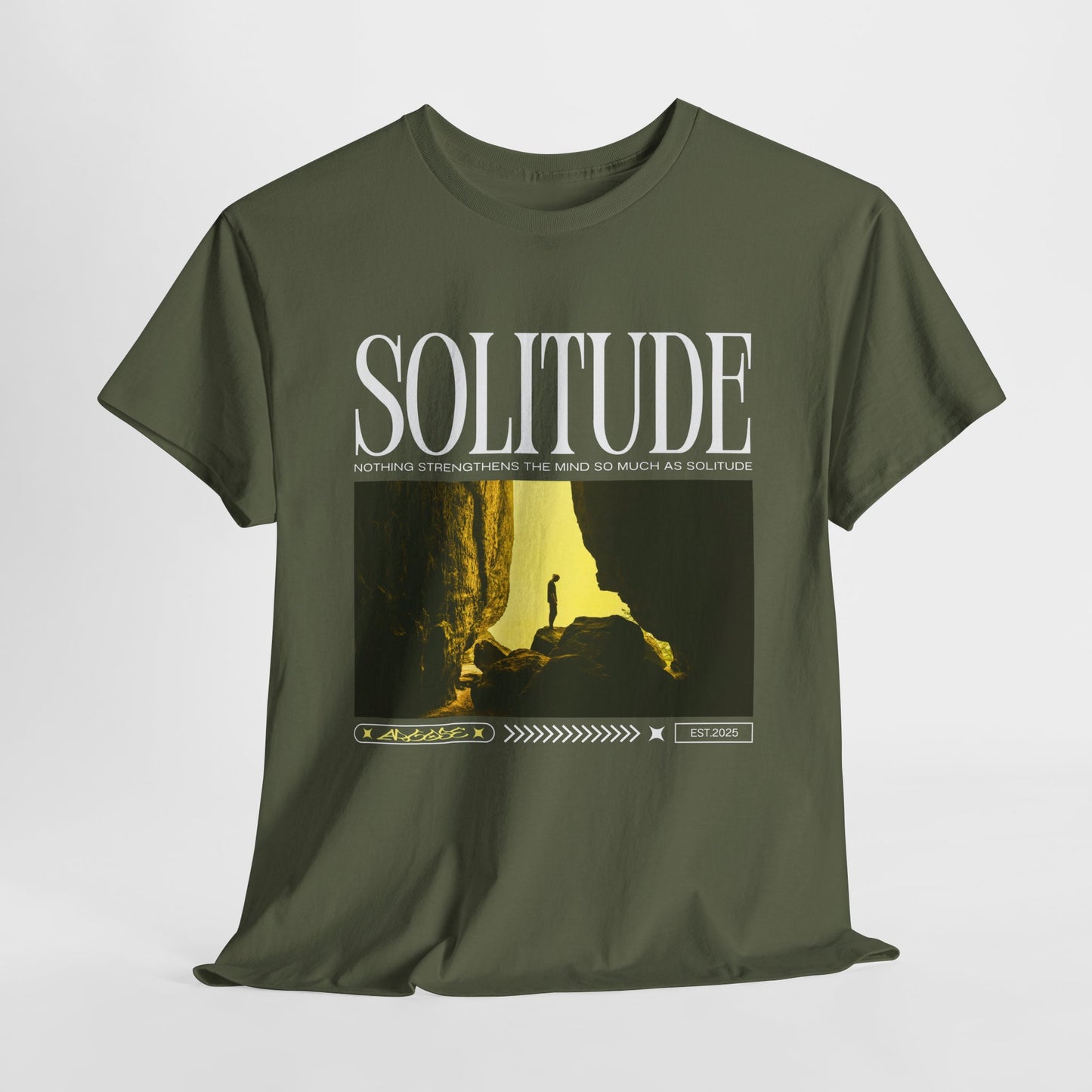 Solitude - Casual Unisex Heavy Cotton Tee Dark Colours